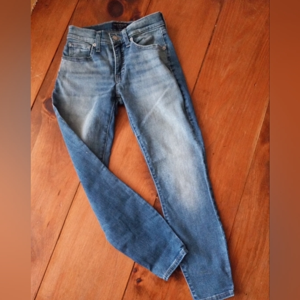 Lucky Brand Jeans Mid Rise Skinny Ava Crop Denim 2/26 Light Wash